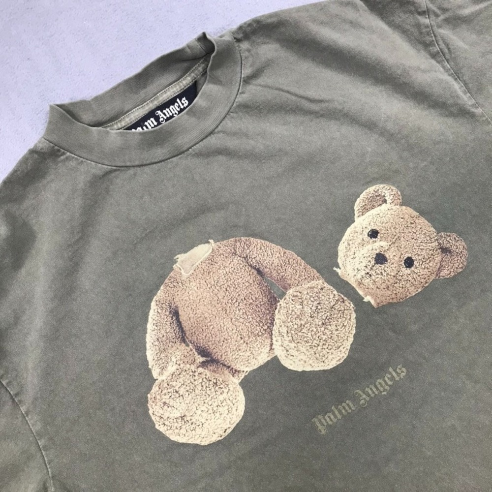 Palm Angels Teddy Bear T Shirt Men's Medium Green Authentic Street Wear Italy *